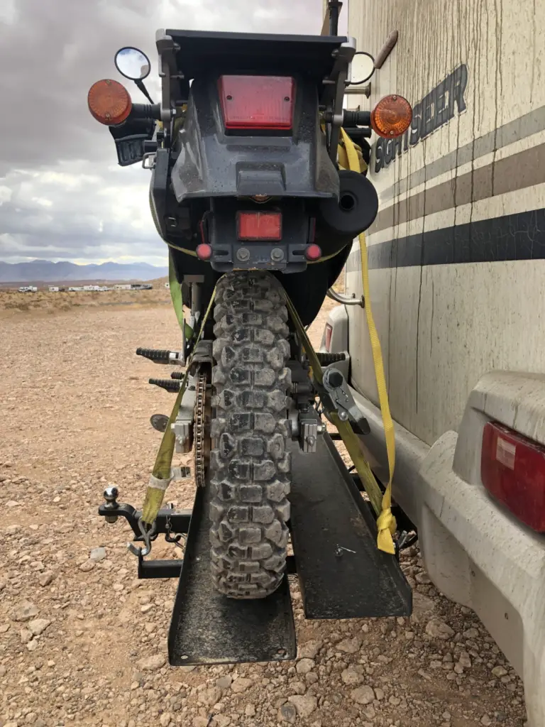 RV motorcycle carrier
